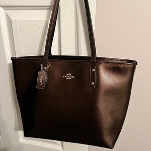Coach Brown Leather Tote Bag and Wallet